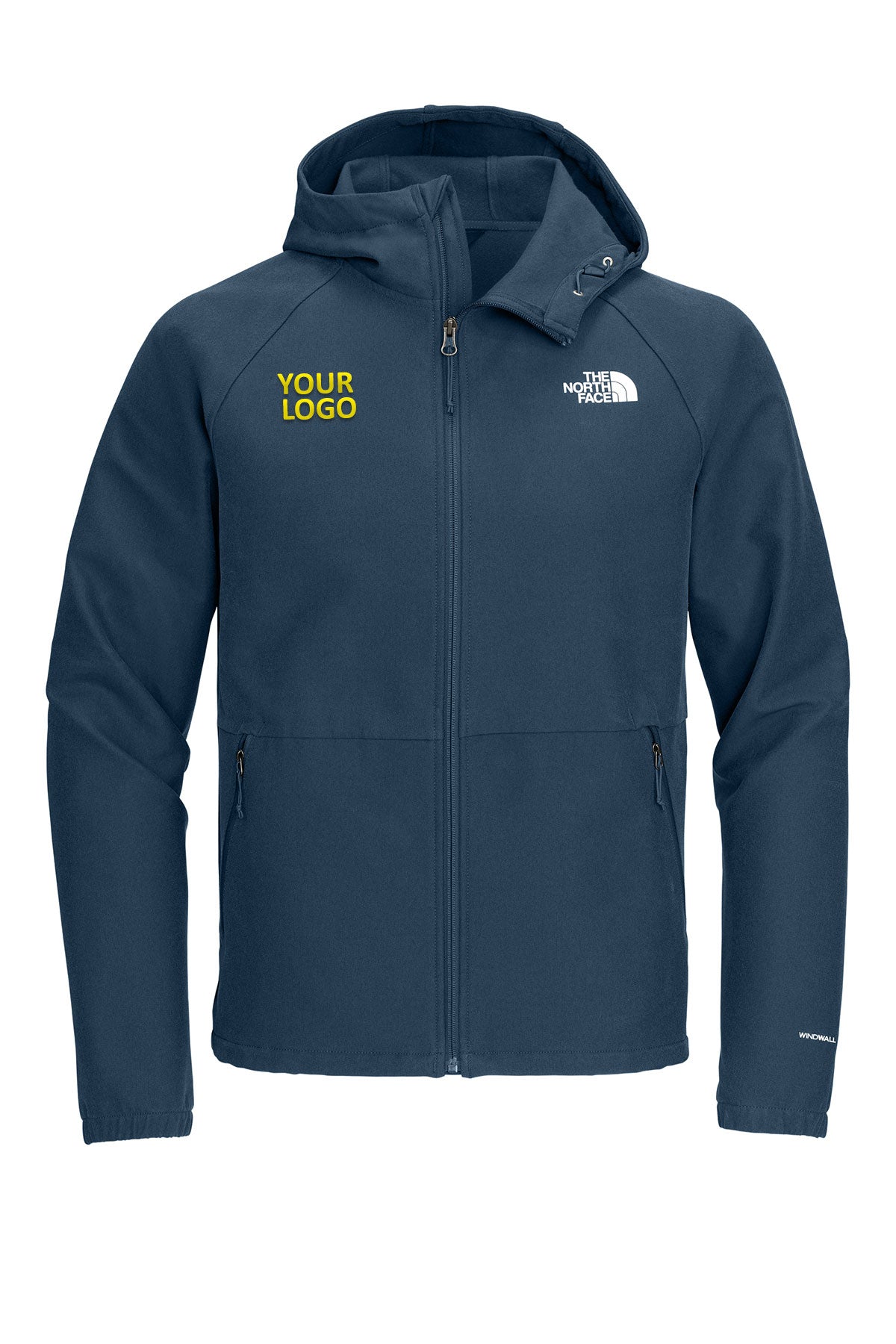 Custom The North Face Barr Lake Hooded Soft Shell Jacket in Shady Blue Dark Heather Size Small by Underground Printing