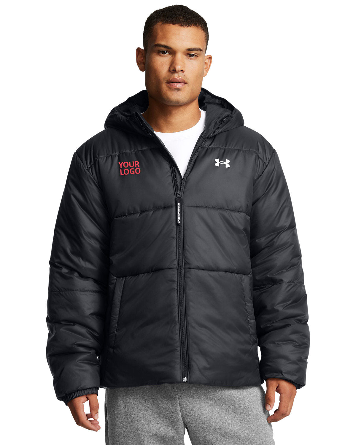 Nwt $120 Men's 2XL Under Armour Men Insulated Reflective Hooded top Jacket Black 2X