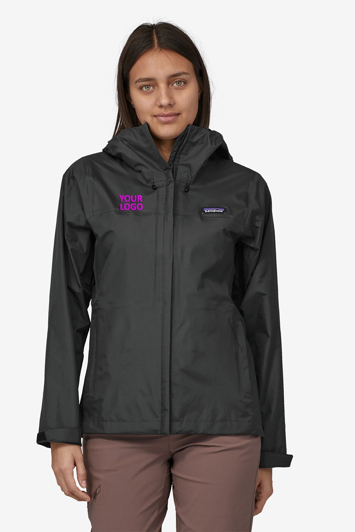 Custom Patagonia Women's Torrentshell 3L Custom Rain Jackets, Black