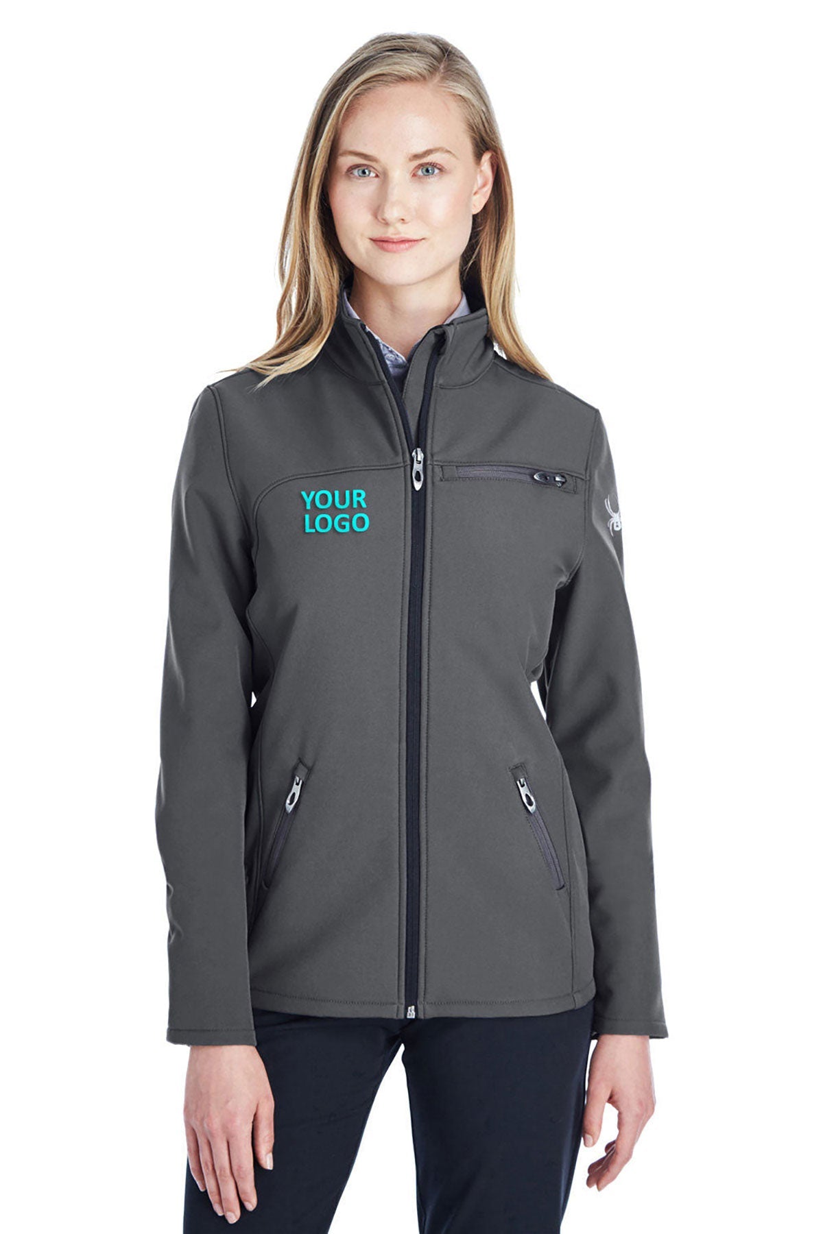 Branded Spyder Ladies Transport Softshell Jacket Polar/White