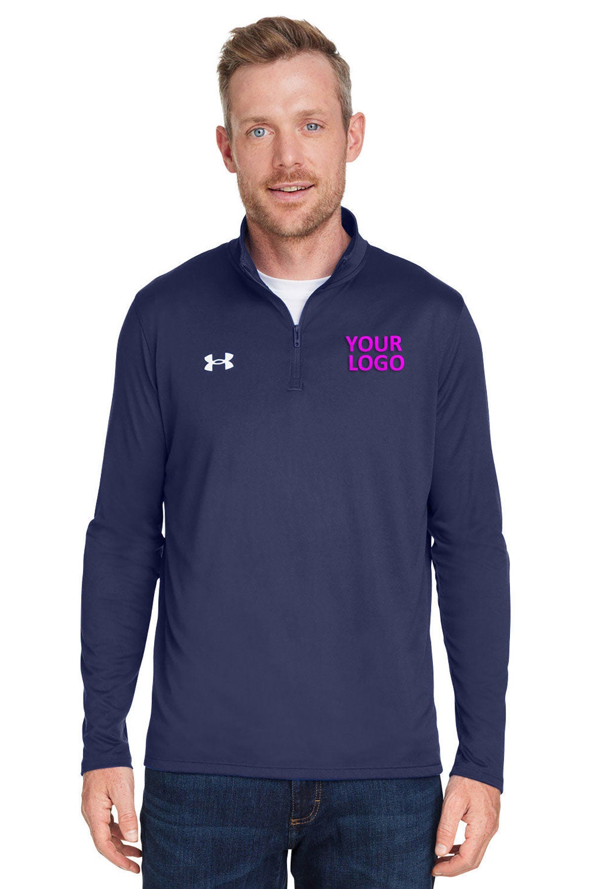 armour men's under armour blue quarter zip