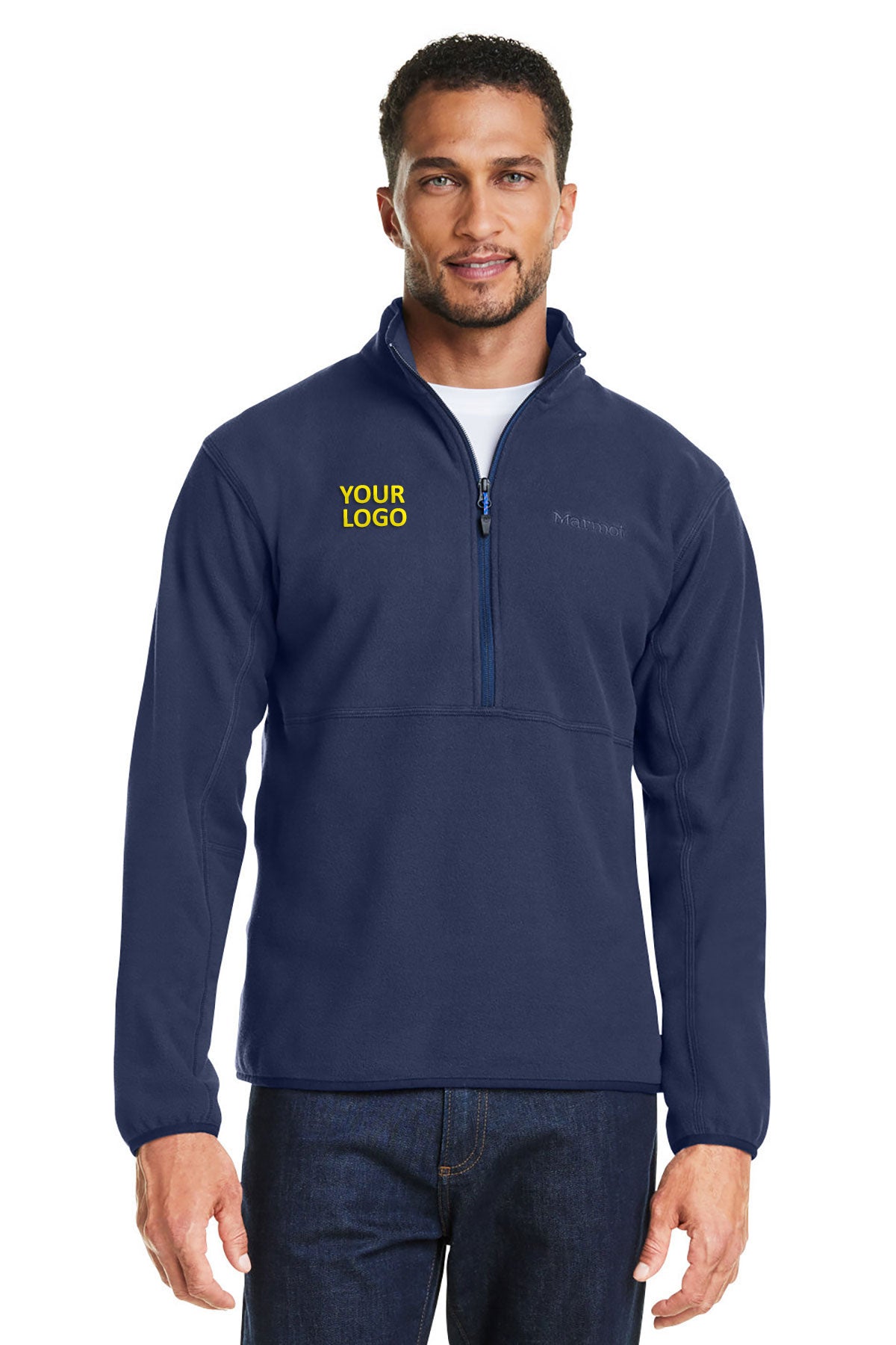 Custom Marmot Rocklin Half-Zip Jackets, Arctic Navy