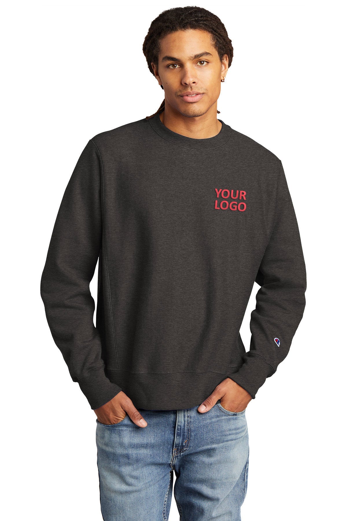 Branded Champion Reverse Weave Sweatshirt Charcoal Heather