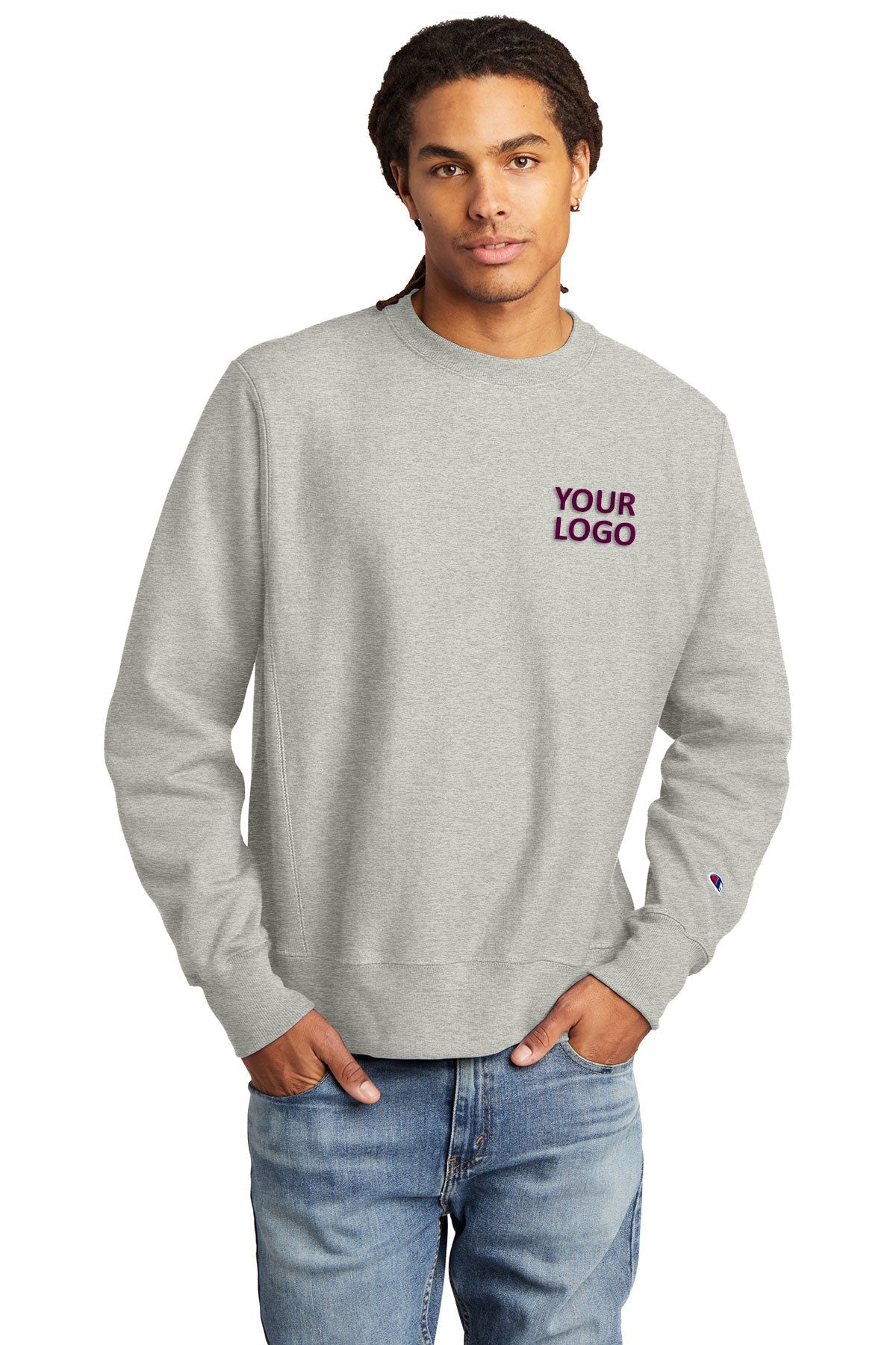 Branded Champion Reverse Weave Sweatshirt Oxford Grey