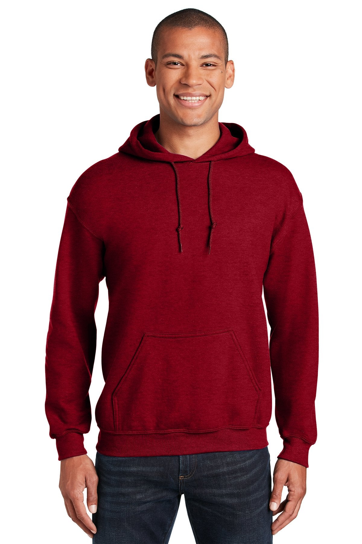 Branded Gildan Heavy Blend Hooded Sweatshirt Antique Cherry Red