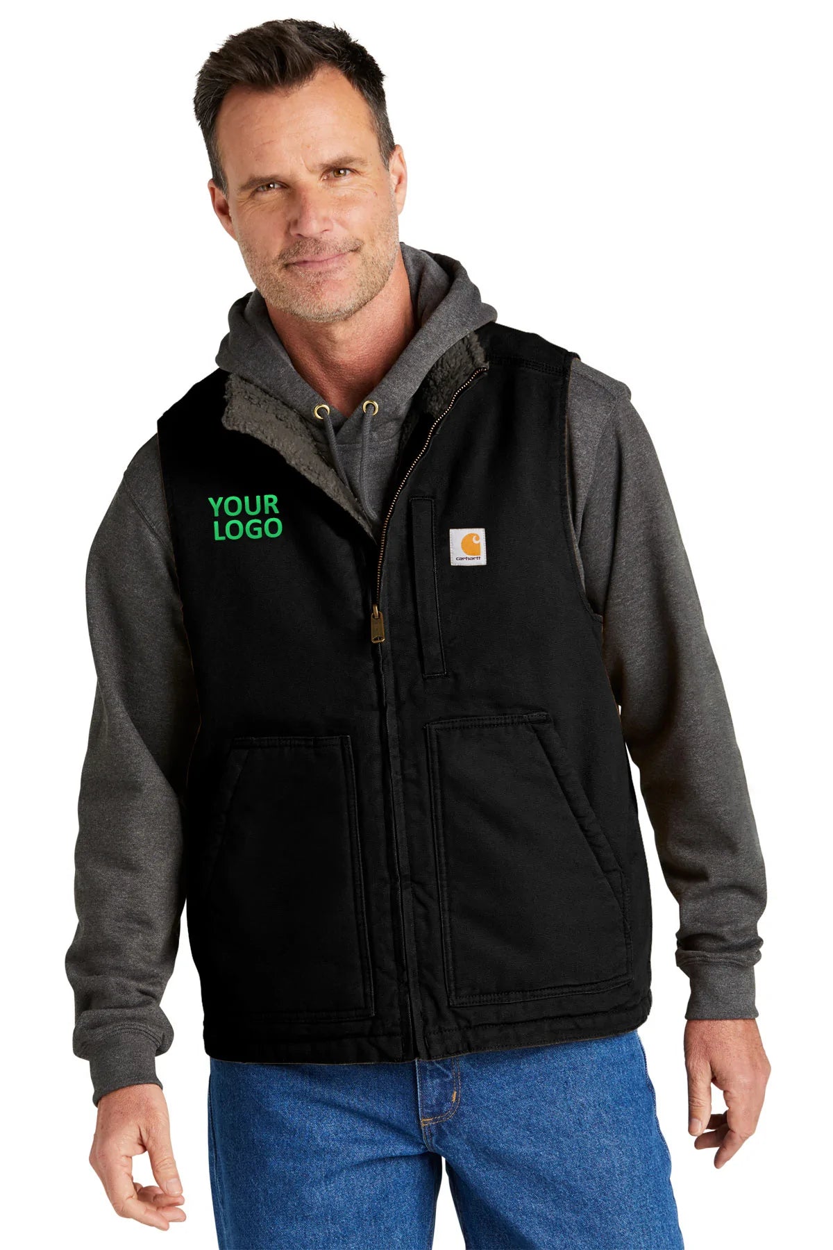 Mens carhartt vest with hood discount
