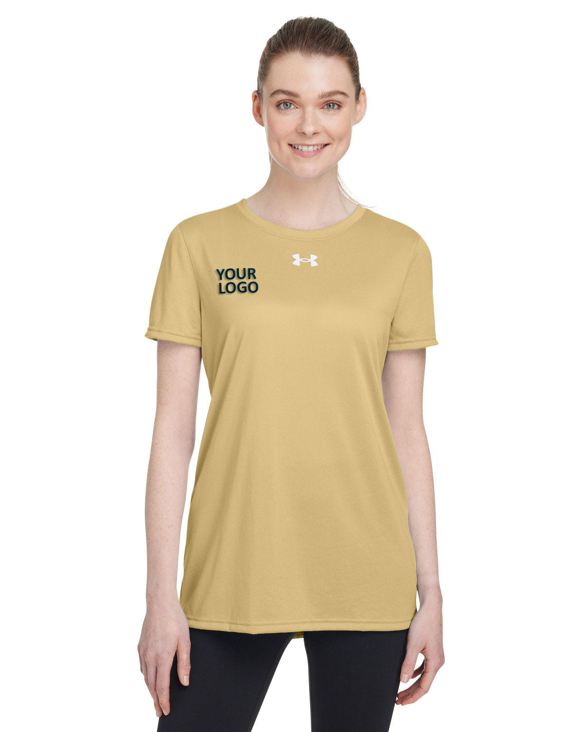 Under Armour Ladies Tech Customized T-Shirts, Vegas Gold