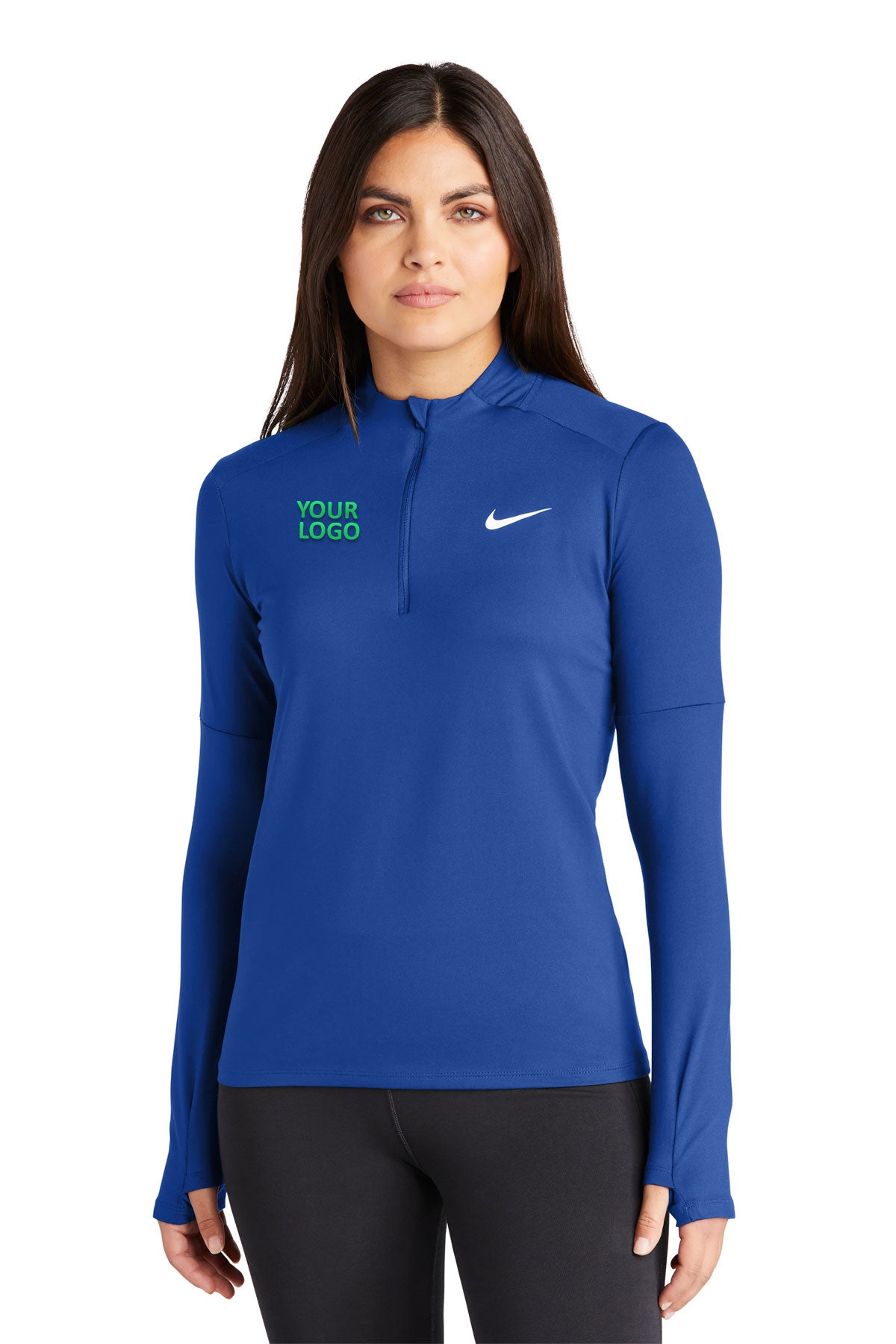 Branded Nike Ladies Dri-FIT Element 1/2-Zip Top Royal