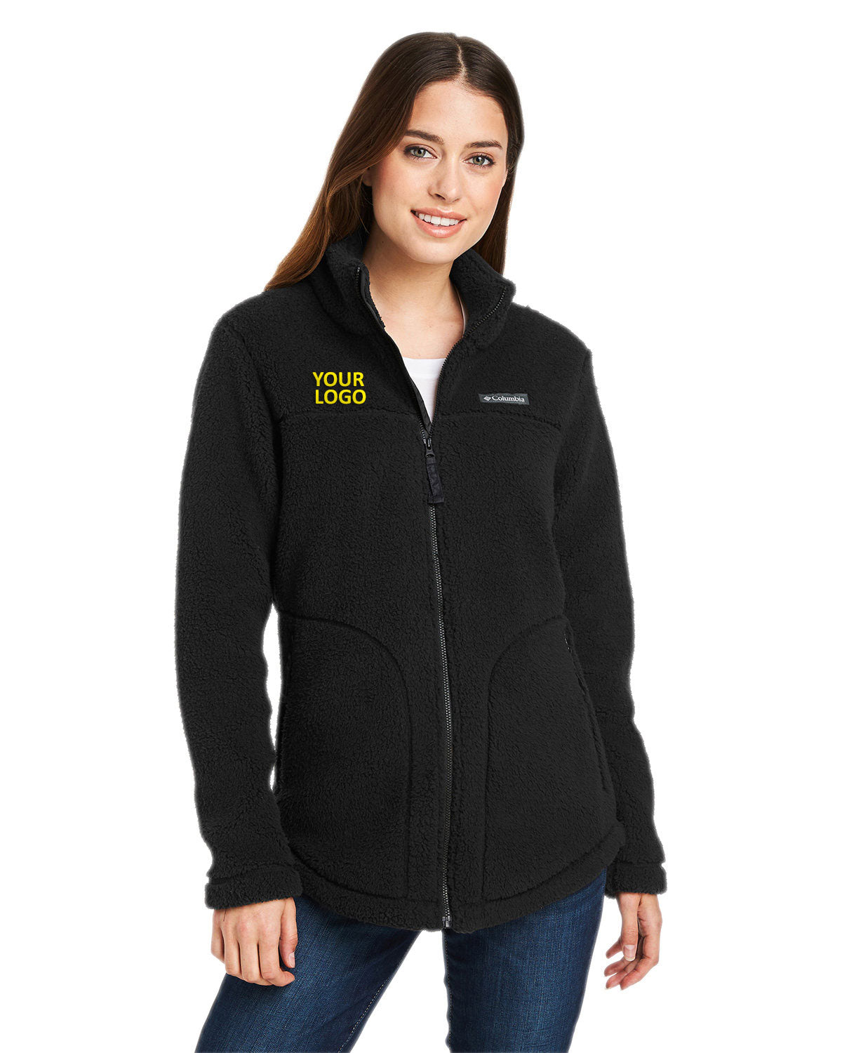 Custom Columbia Ladies Sherpa Full-Zip Fleece Jacket Black