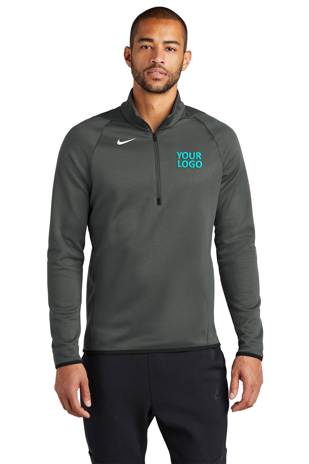 Custom Nike Therma-FIT 1/4-Zip Fleece CN9492 Team Anthracite