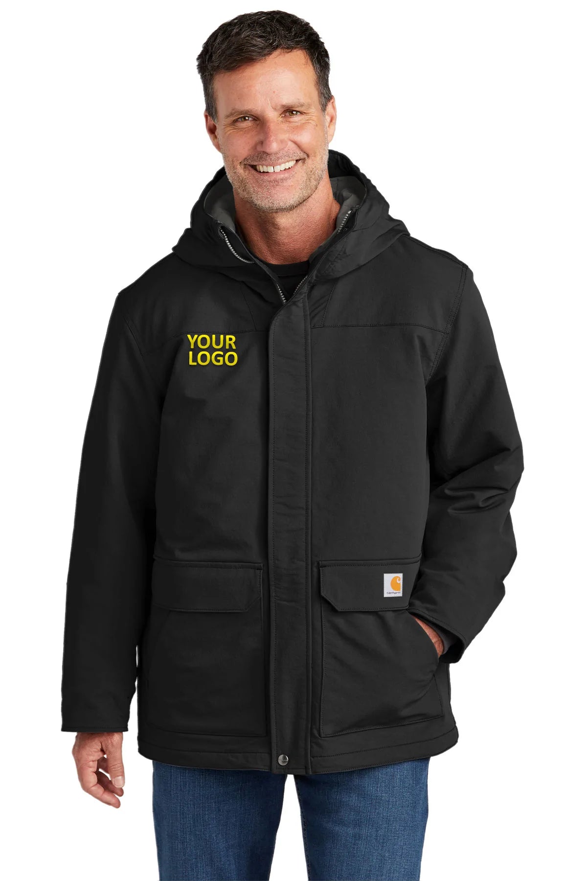 Custom Carhartt Super Dux Insulated Hooded Coat CT105533 Black