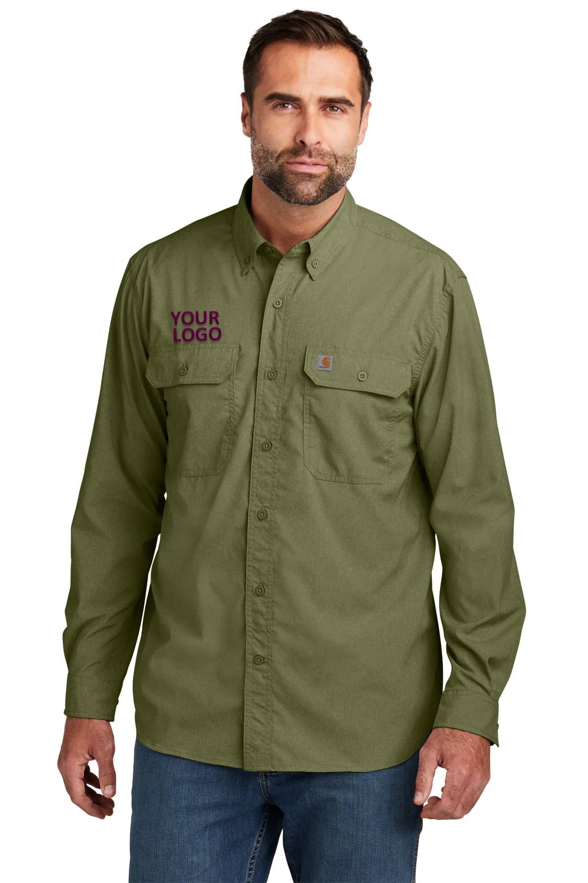 Olive green carhartt 2024 shirt