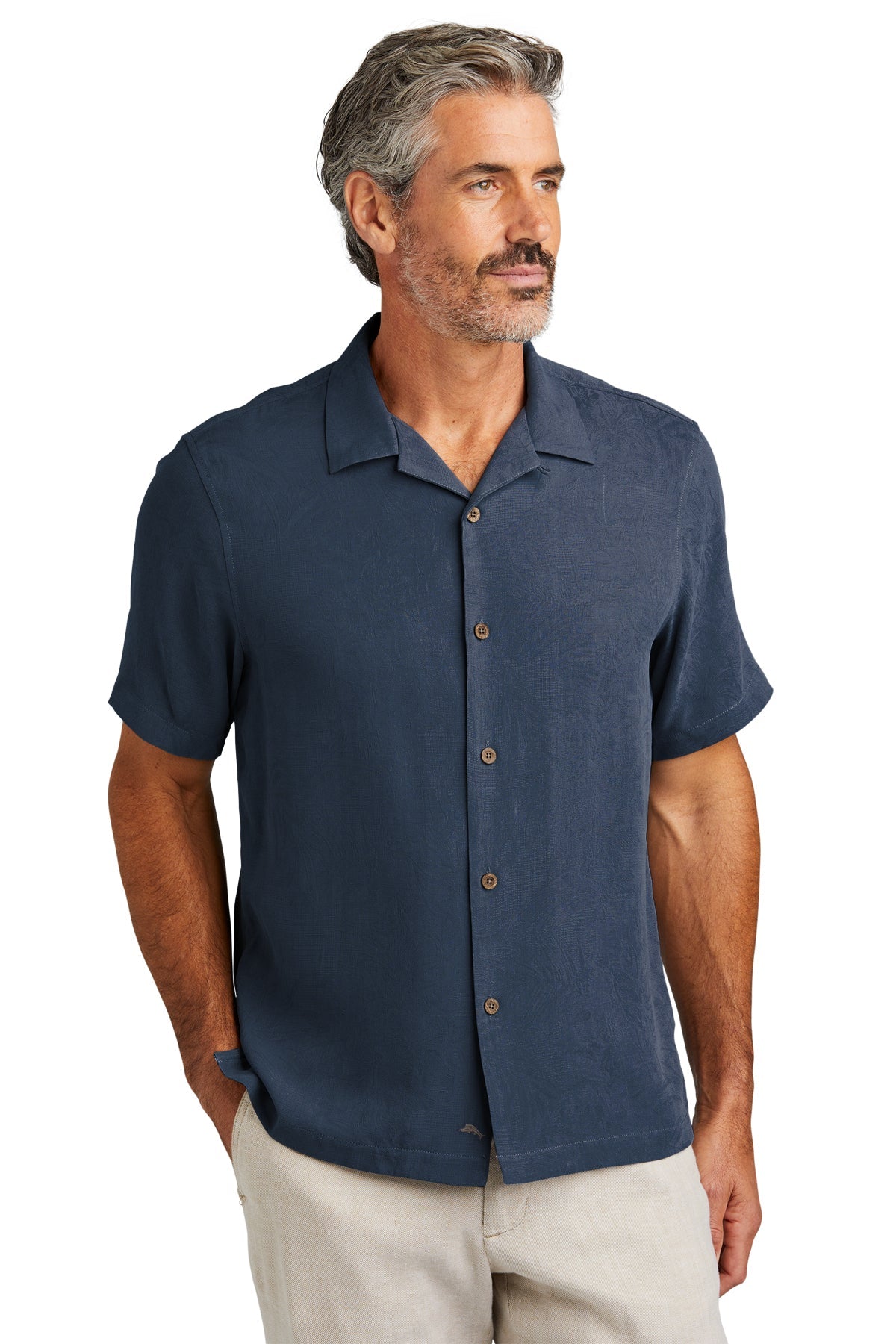 Tropic Isles Short Sleeve Button-Up Silk Shirt