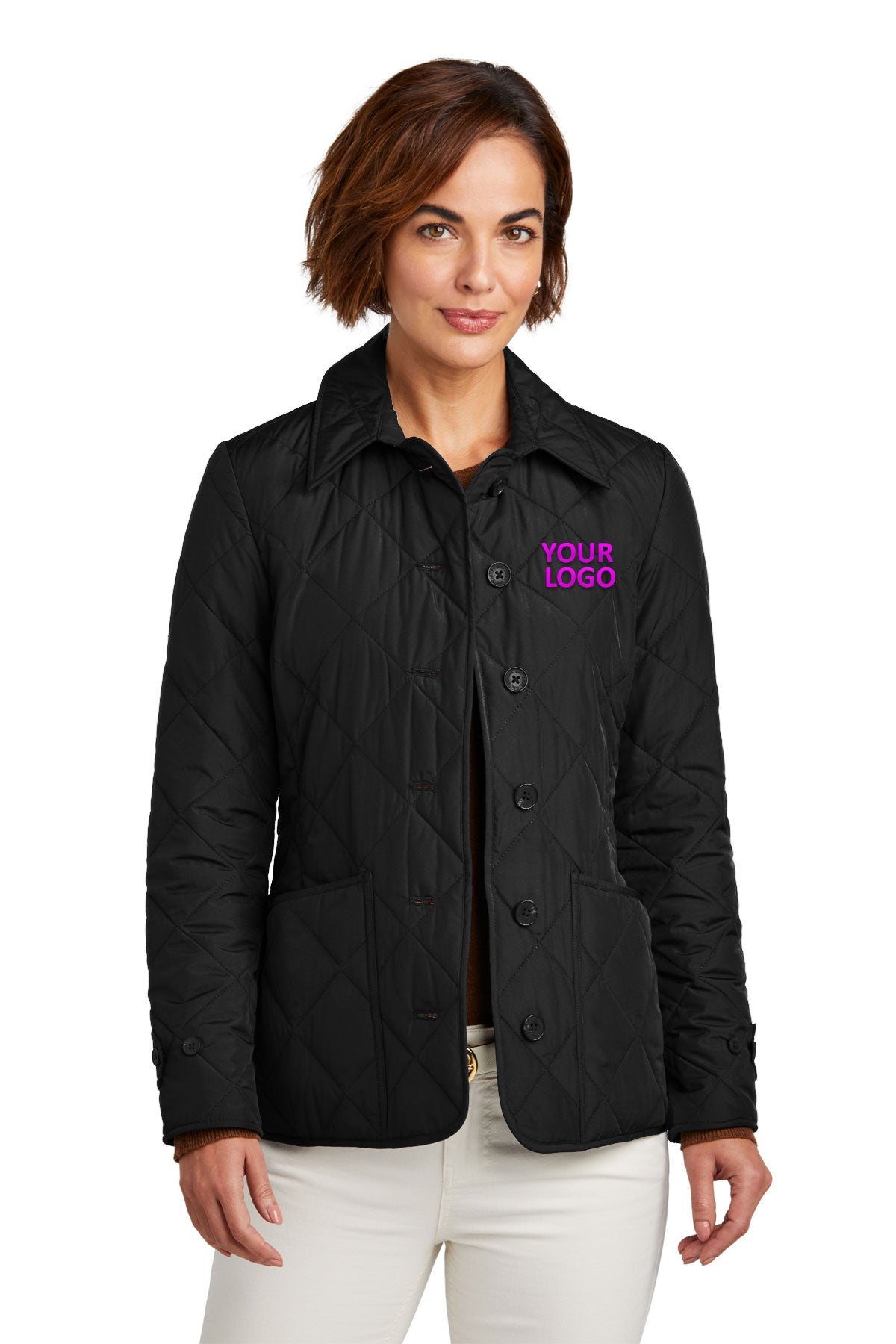 Custom Brooks Brothers Women's Quilted Jacket Deep Black Custom Brooks Brothers Women's Quilted Jacket Deep Black
