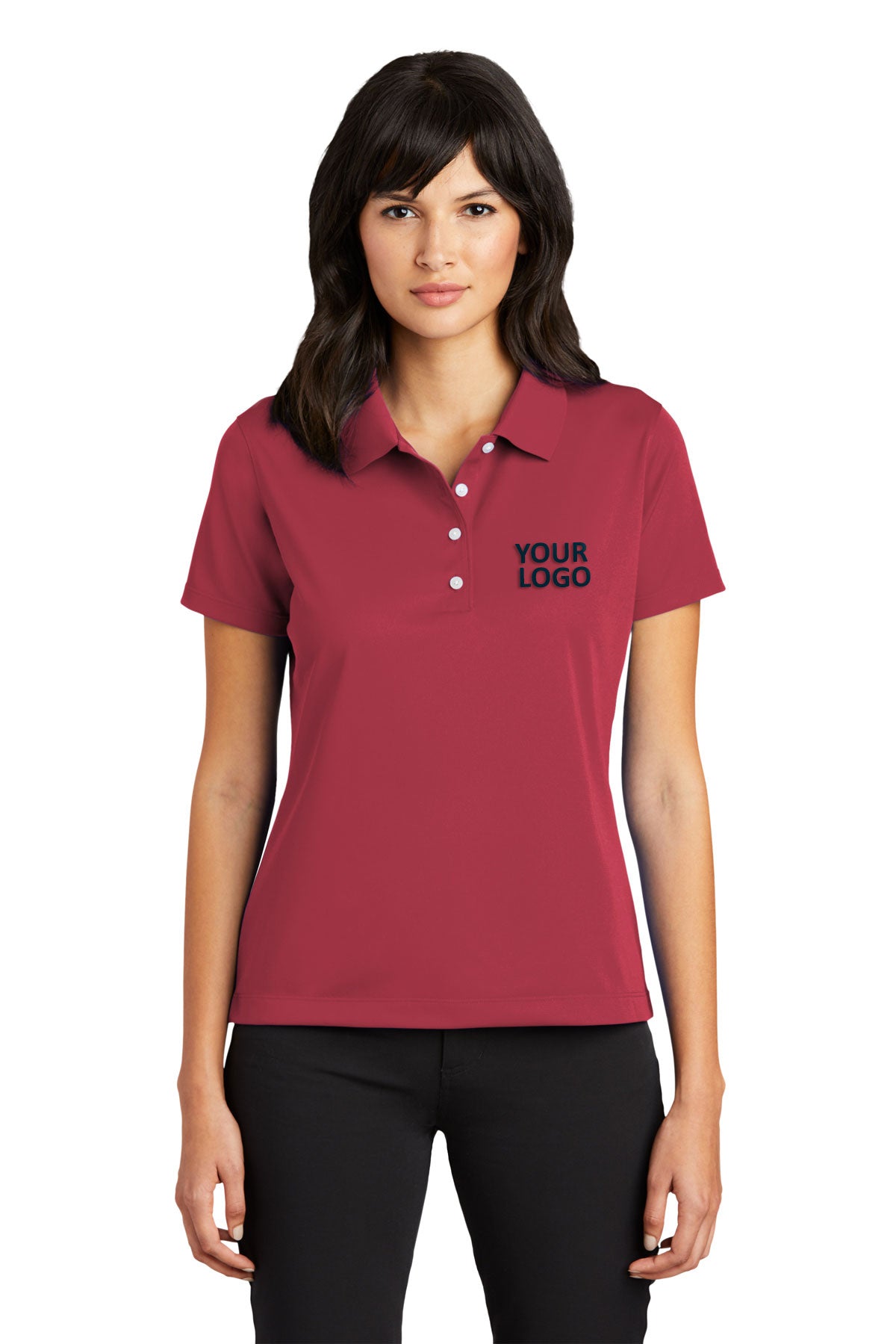 Branded Nike Ladies Tech Basic Dri-FIT Polo Pro Red
