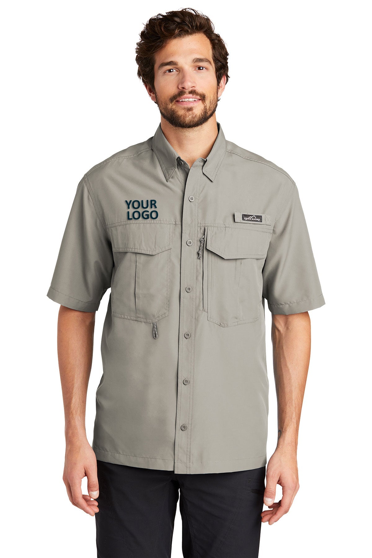 Branded Eddie Bauer Short Sleeve Fishing Shirt Driftwood