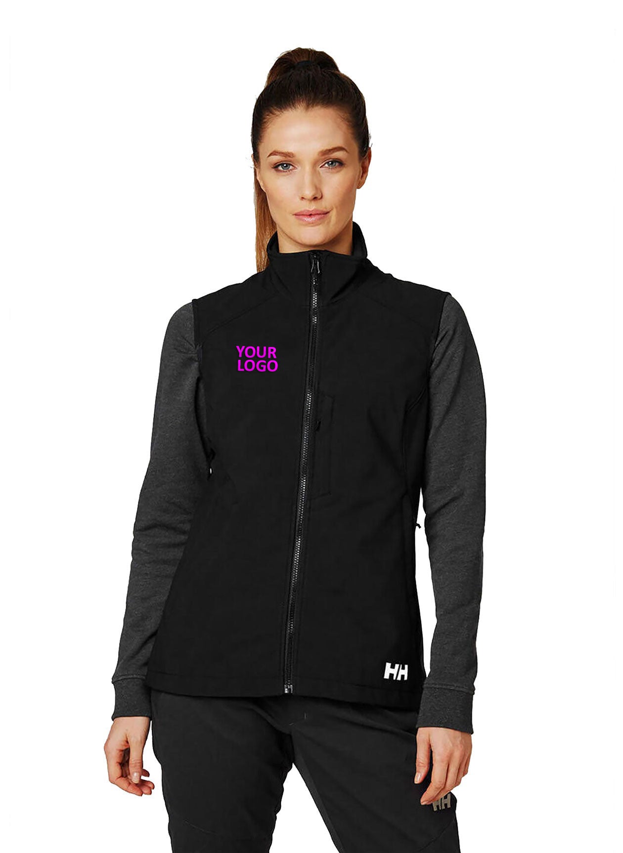 Custom Helly Hansen Women's Paramount Softshell Vest, Black
