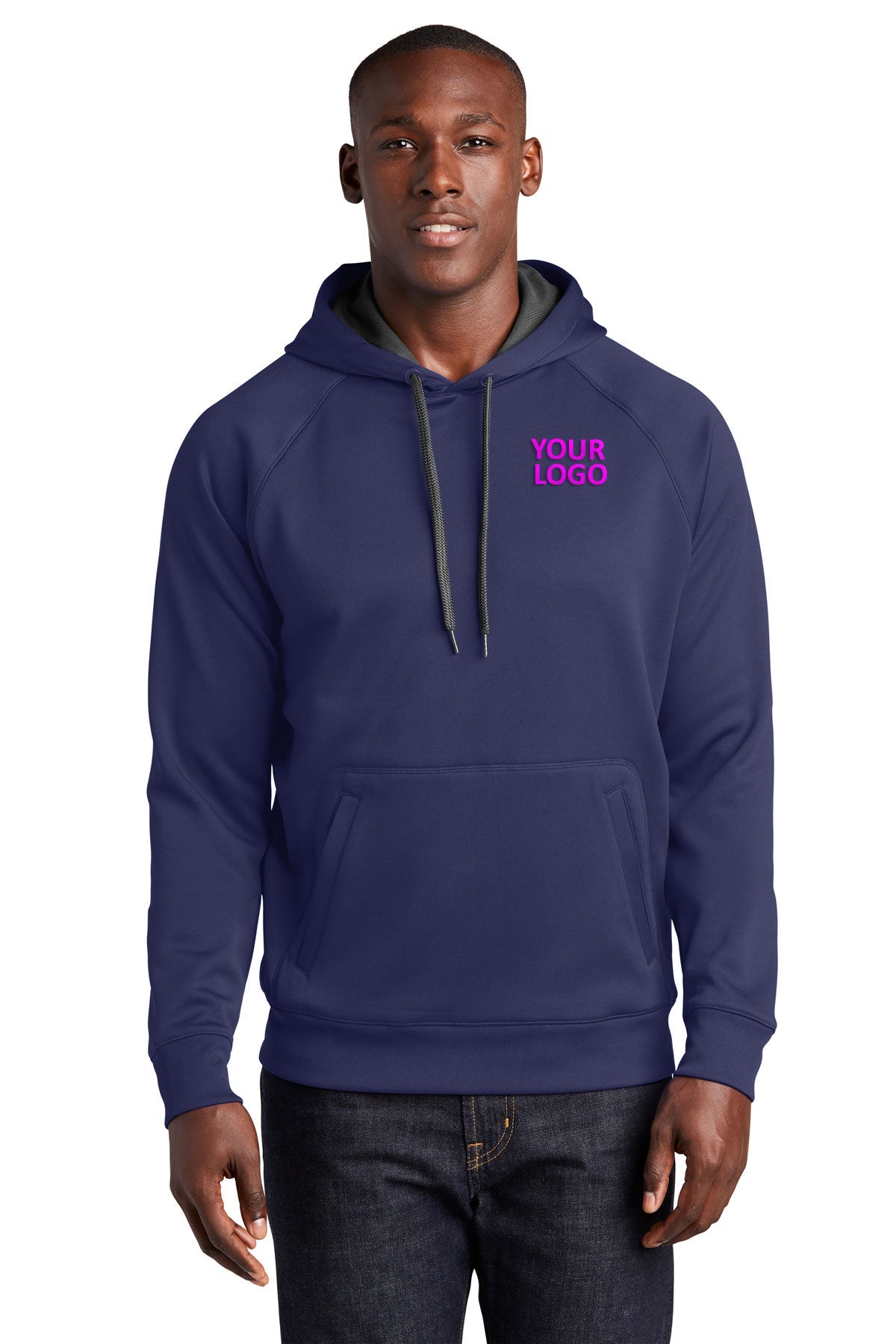 Custom Sport-Tek Tech Fleece Hooded Sweatshirt True Navy