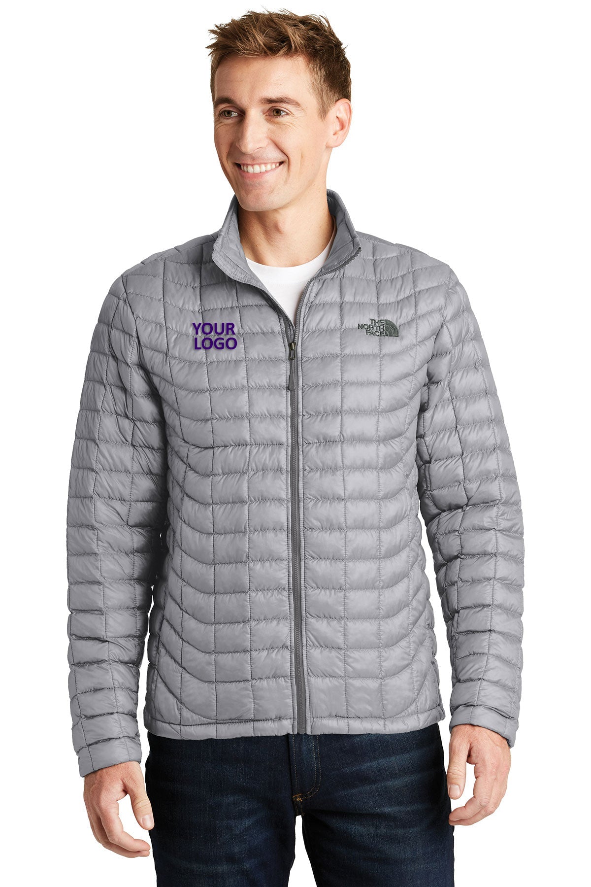 Custom North Face ThermoBall Trekker Jacket Mid Grey