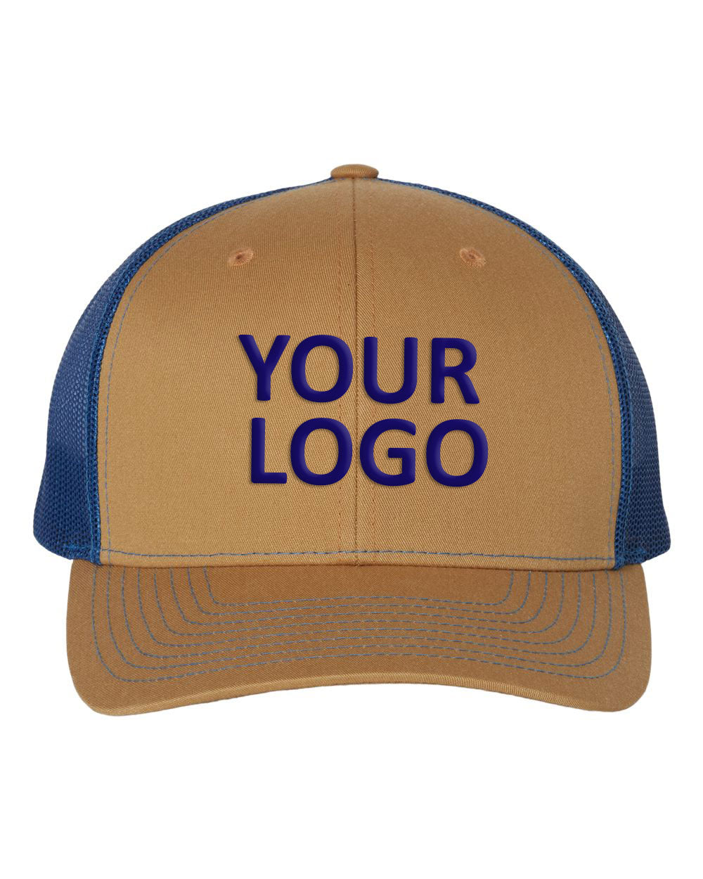 Customize Richardson Adjustable Snapback Trucker Cap-112 18095 Biscuit True Blue