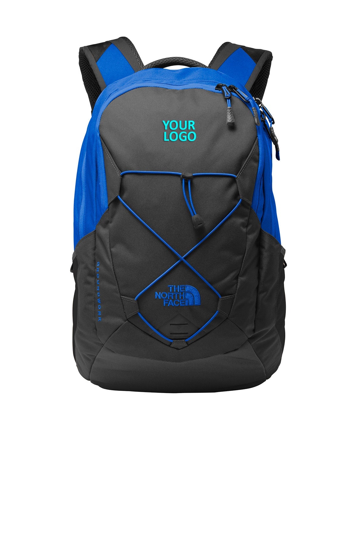 grey and blue north face backpack Branded North Face Groundwork Backpack Monster Blue/ Asphalt Grey