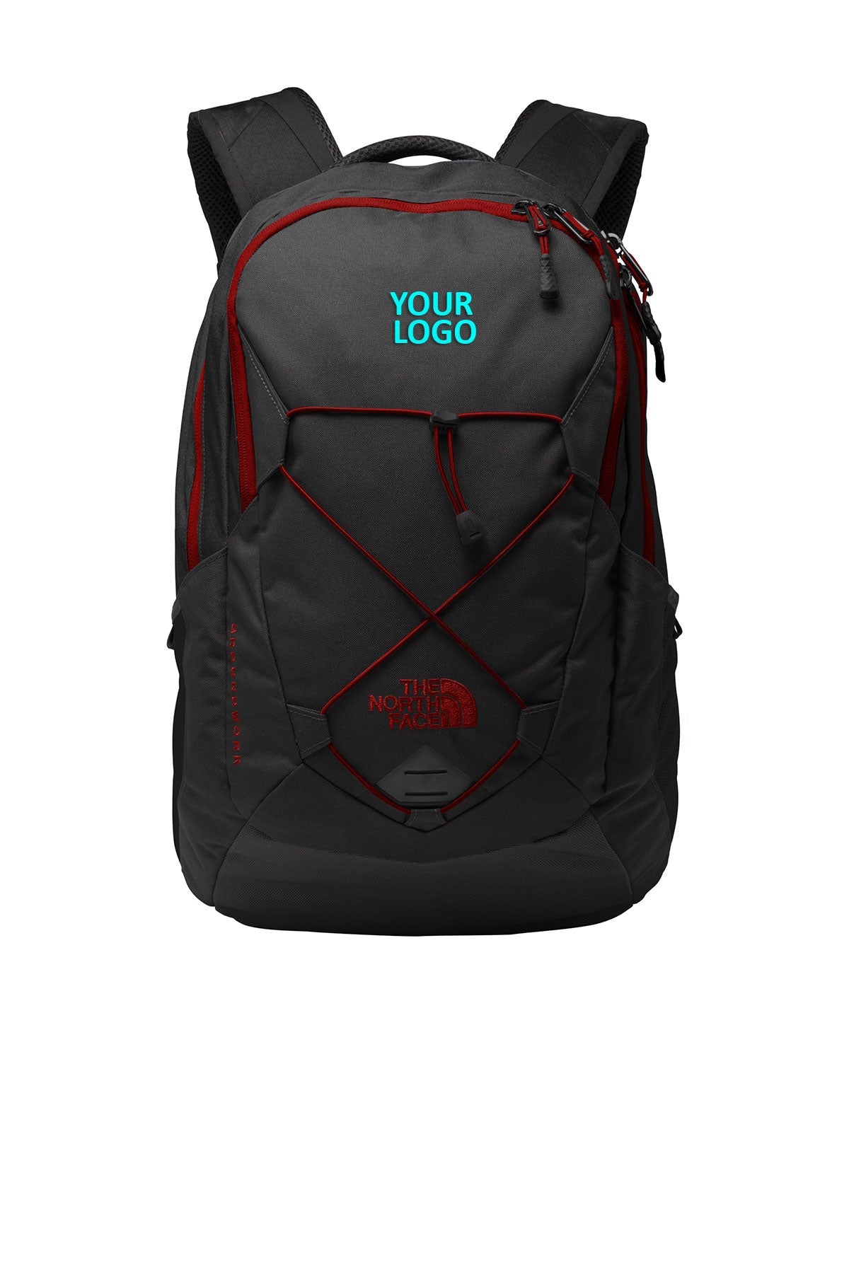 north face backpack red and grey Branded North Face Groundwork Backpack Dark Grey Heather/Red