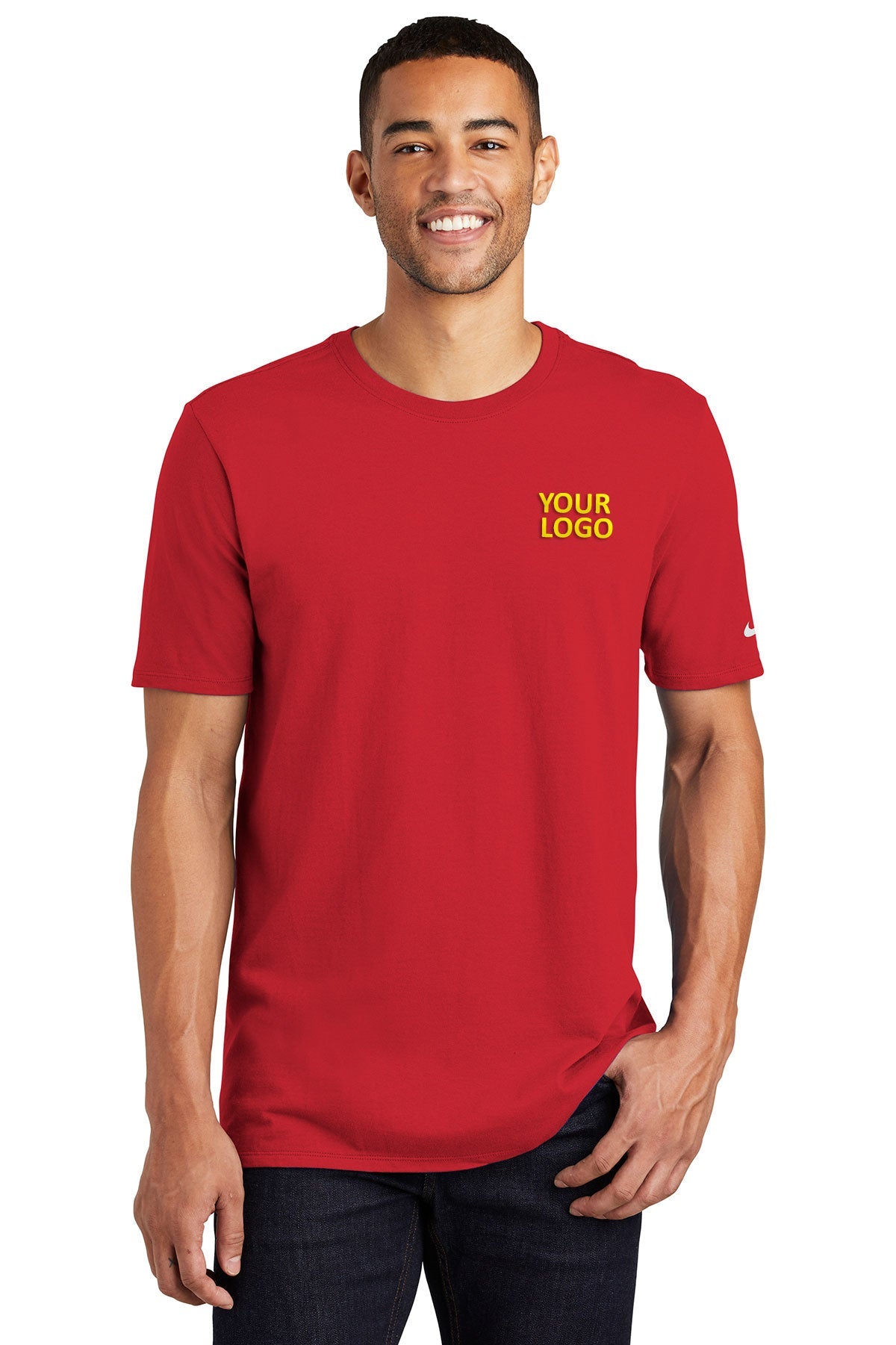 Branded Nike Core Cotton Tee Gym Red