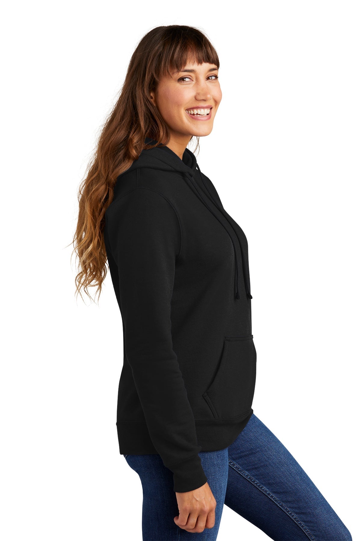 Port & Company Ladies Core Fleece Customized Hoodies, Jet Black [Eastside Vocational Services, Inc.]