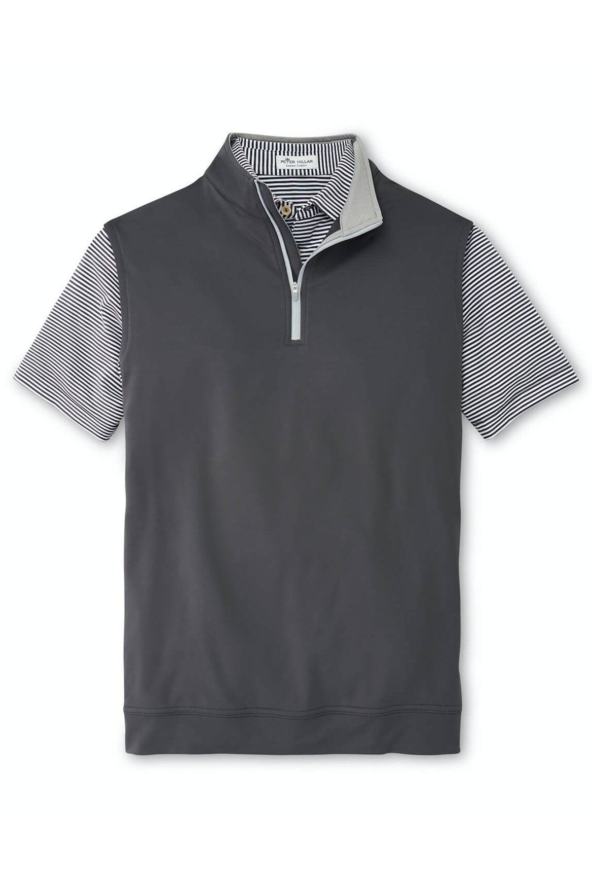 Peter Millar Galway Performance Customized Quarter Zip Vests, Iron Grey