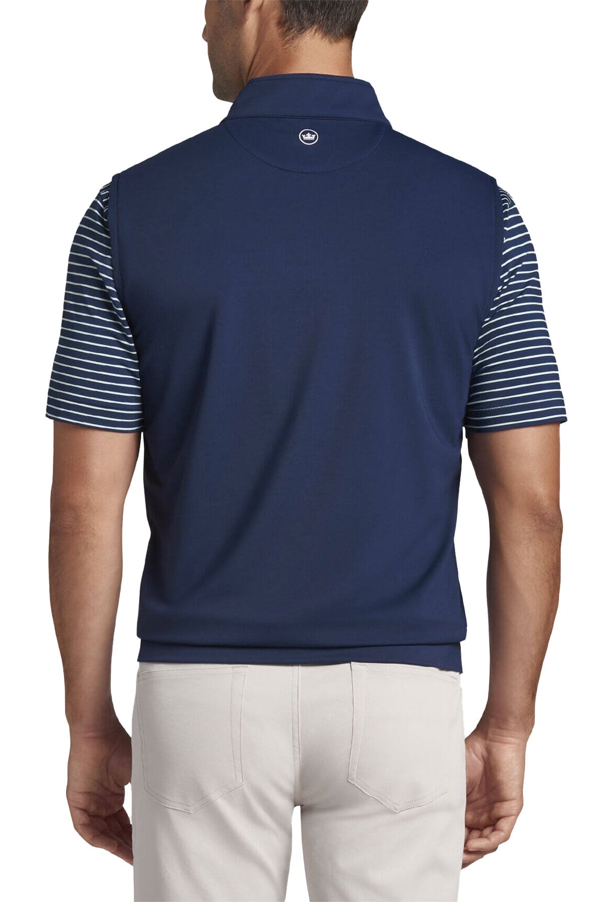 Peter Millar Galway Performance Customized Quarter Zip Vests, Navy [Matos Builders]