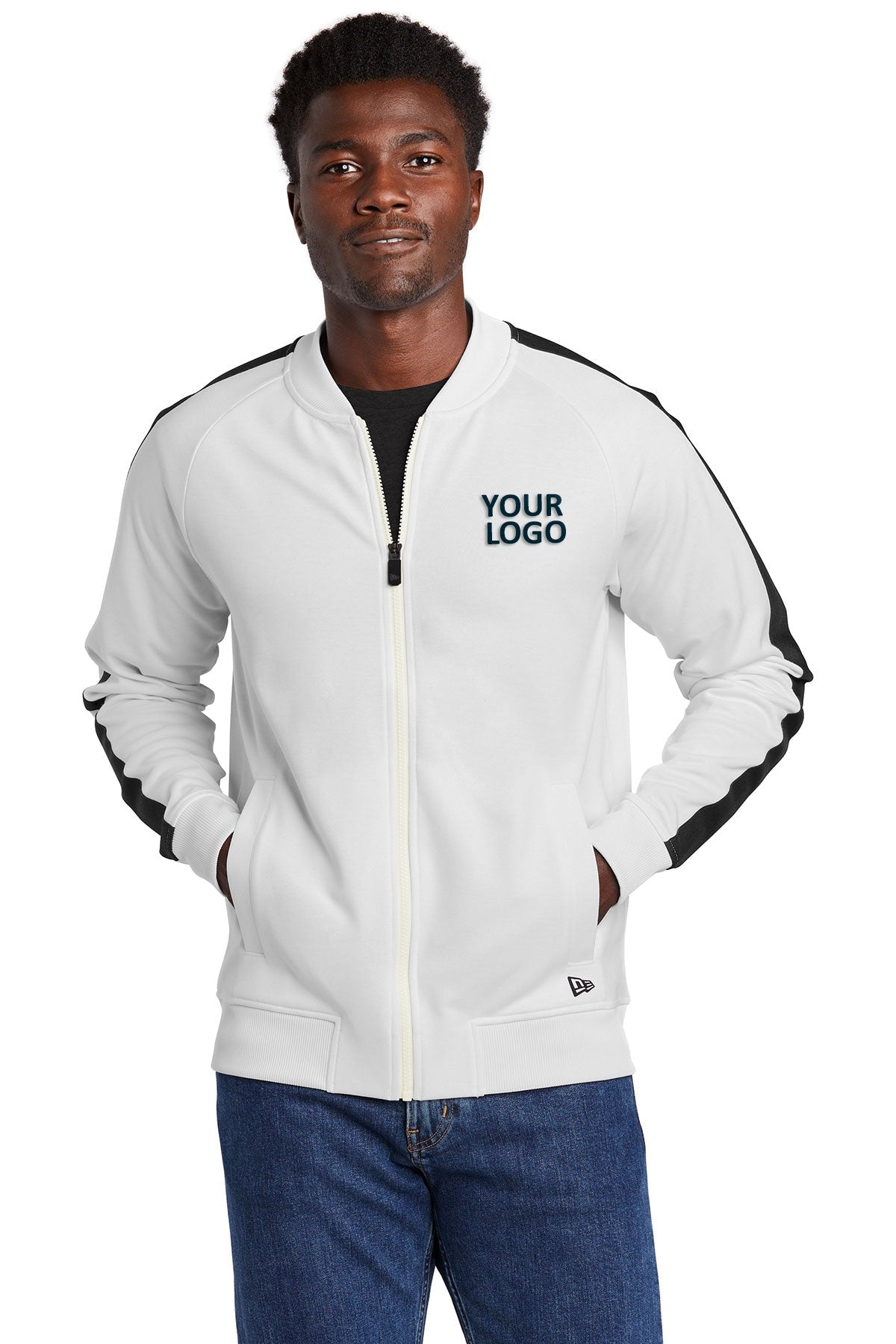 New Era Custom Track Jackets, White/ Black [TestQ]