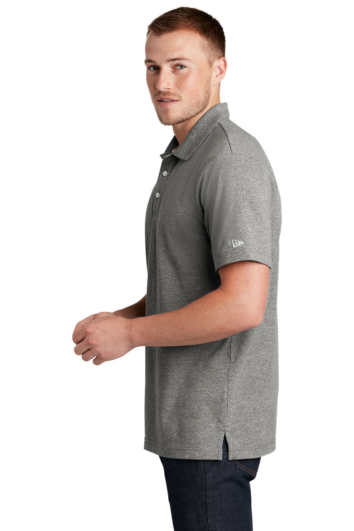 New Era Slub Twist Custom Polos, Shadow Grey Twist [Eastside Vocational Services, Inc.]