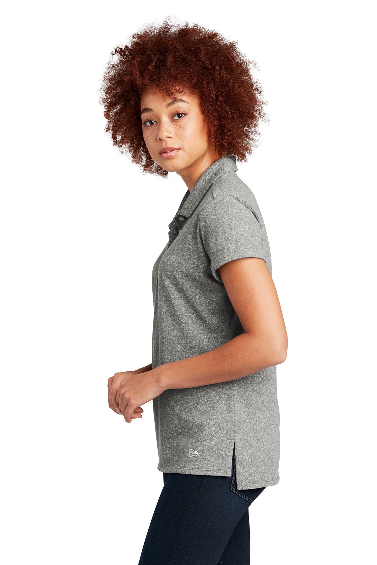 New Era Ladies Slub Twist Custom Polos, Shadow Grey Twist [Eastside Vocational Services, Inc.]