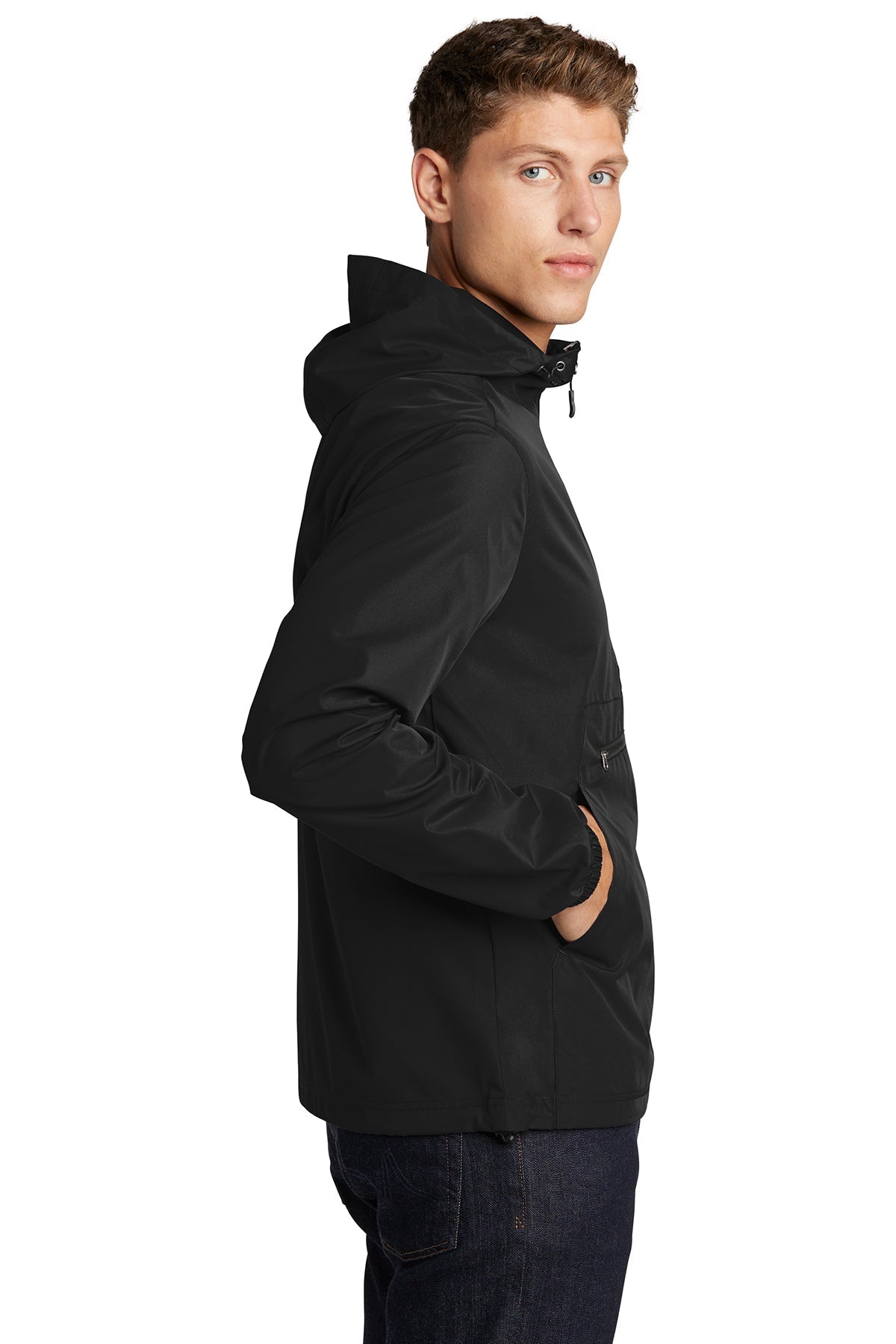 Sport-Tek Packable Custom Anorak Jackets, Black [BCSP]