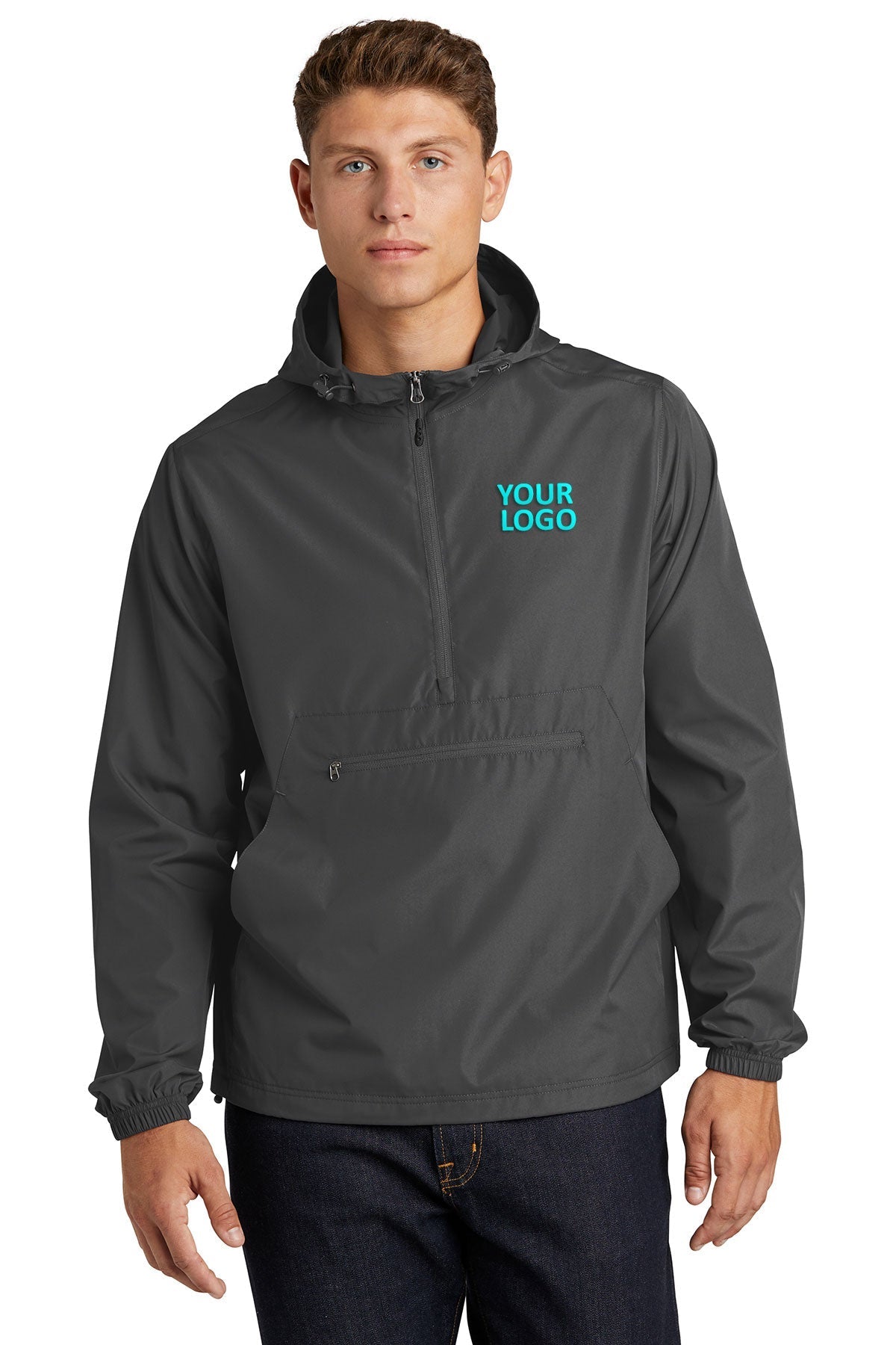 Sport-Tek Packable Custom Anorak Jackets, Graphite Grey [Smith and Associates, Real Estate Services]