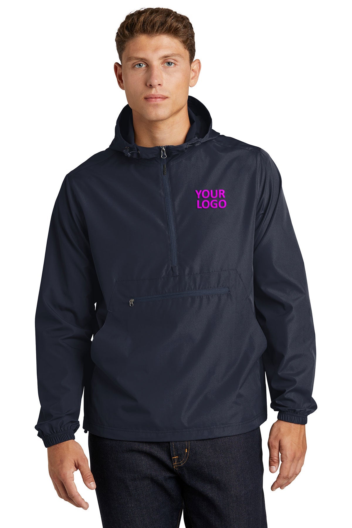 Sport-Tek Packable Custom Anorak Jackets, True Navy [Orpical Technology Solutions]