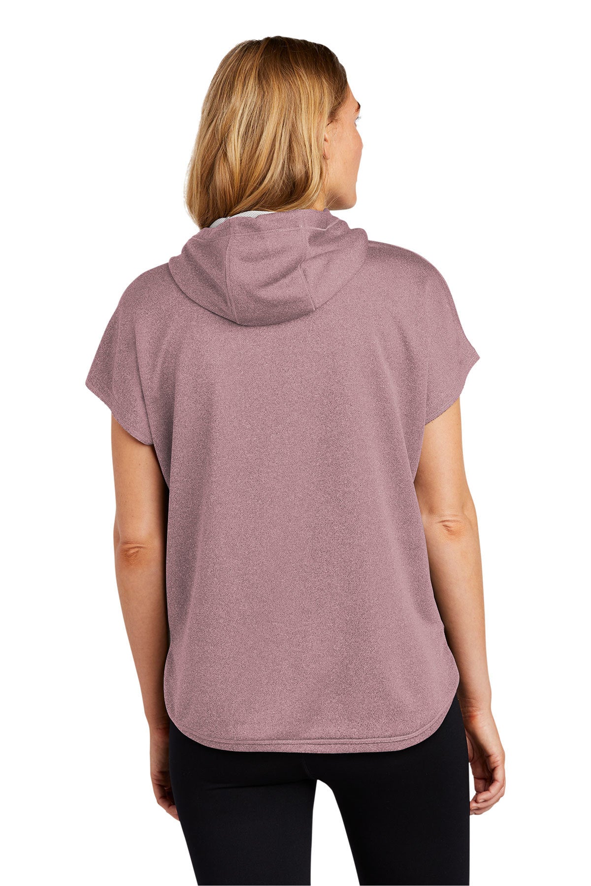 New Era Ladies Short Sleeve Custom Hoodies, Dusty Mauve Heather [DoD]