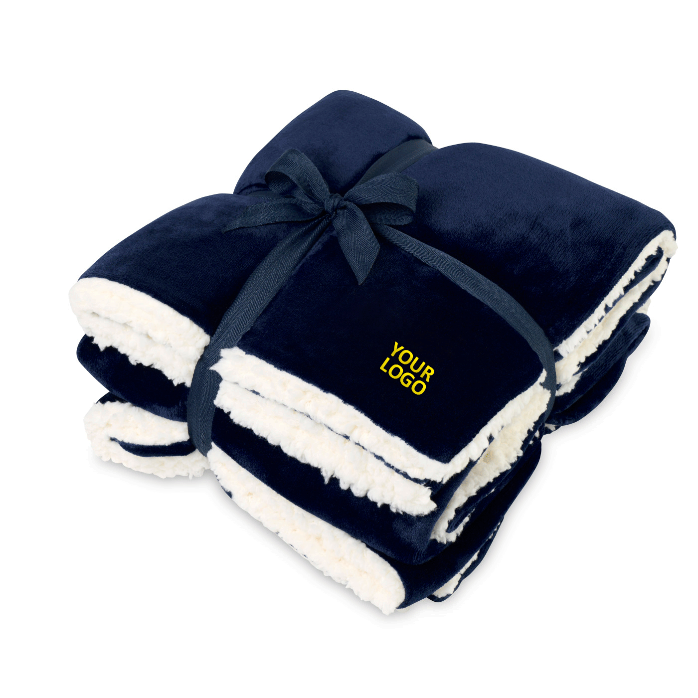 Mink Sherpa Custom Blankets, Navy