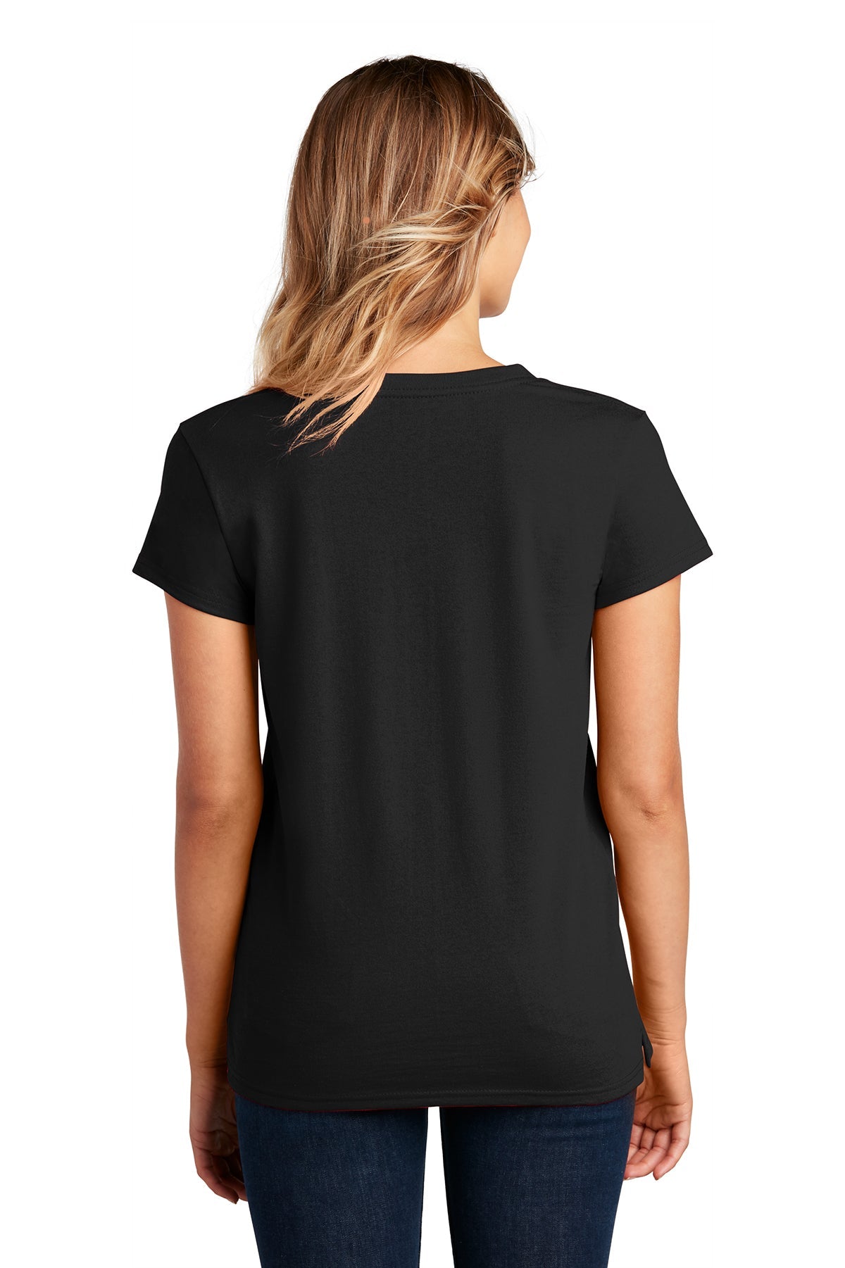 District Womens V-Neck Tee, Black [GuidePoint Security]