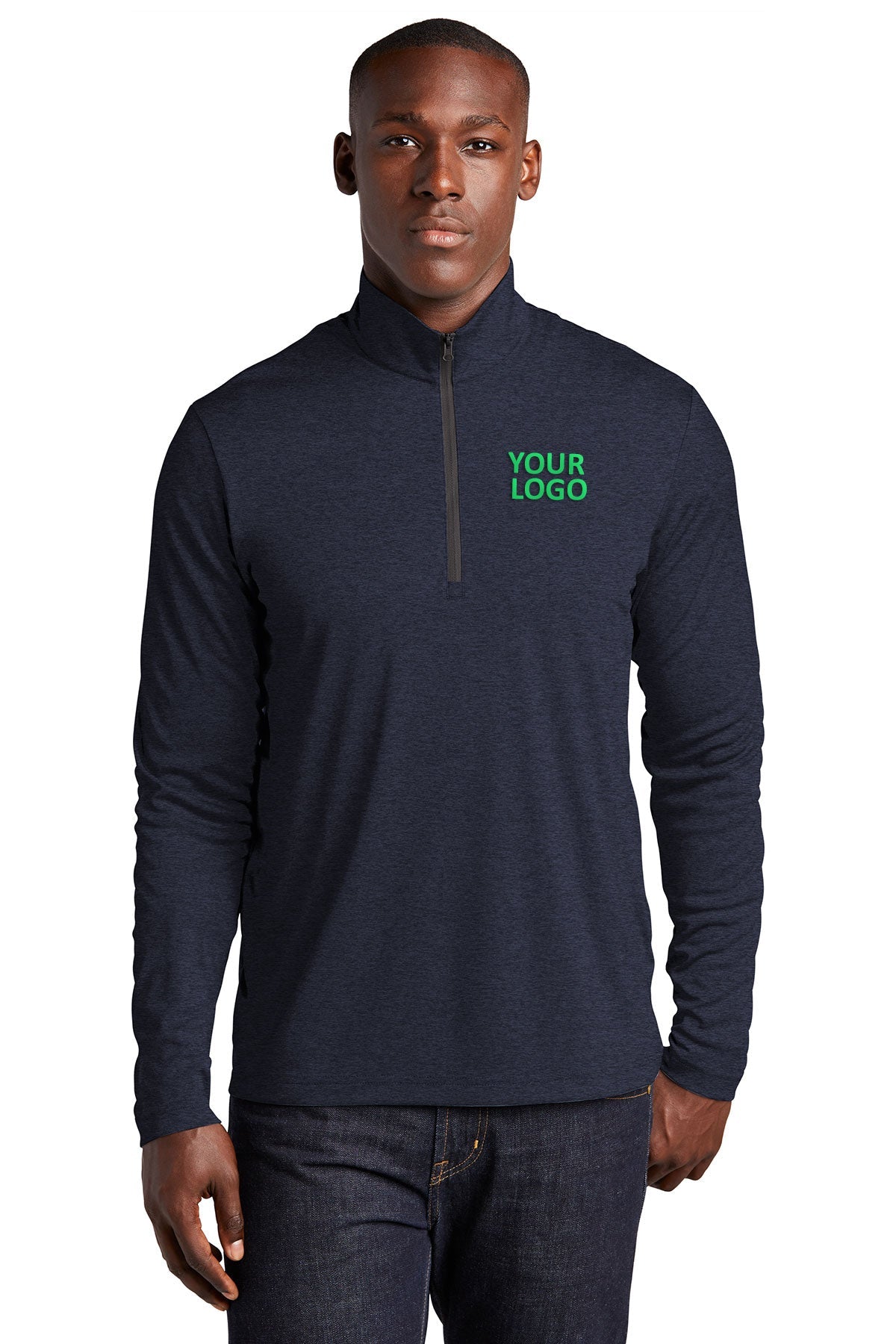 Sport-Tek Endeavor Customized 1/4-Zip Pullovers, Deep Navy Heather [Guardian Pharmacy of Cincinnati DBA Mullaneys]