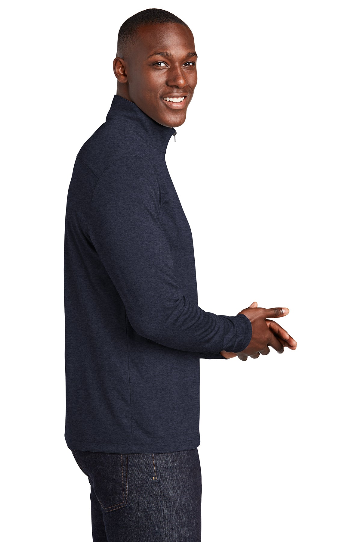 Sport-Tek Endeavor Customized 1/4-Zip Pullovers, Deep Navy Heather [Guardian Pharmacy of Cincinnati DBA Mullaneys]