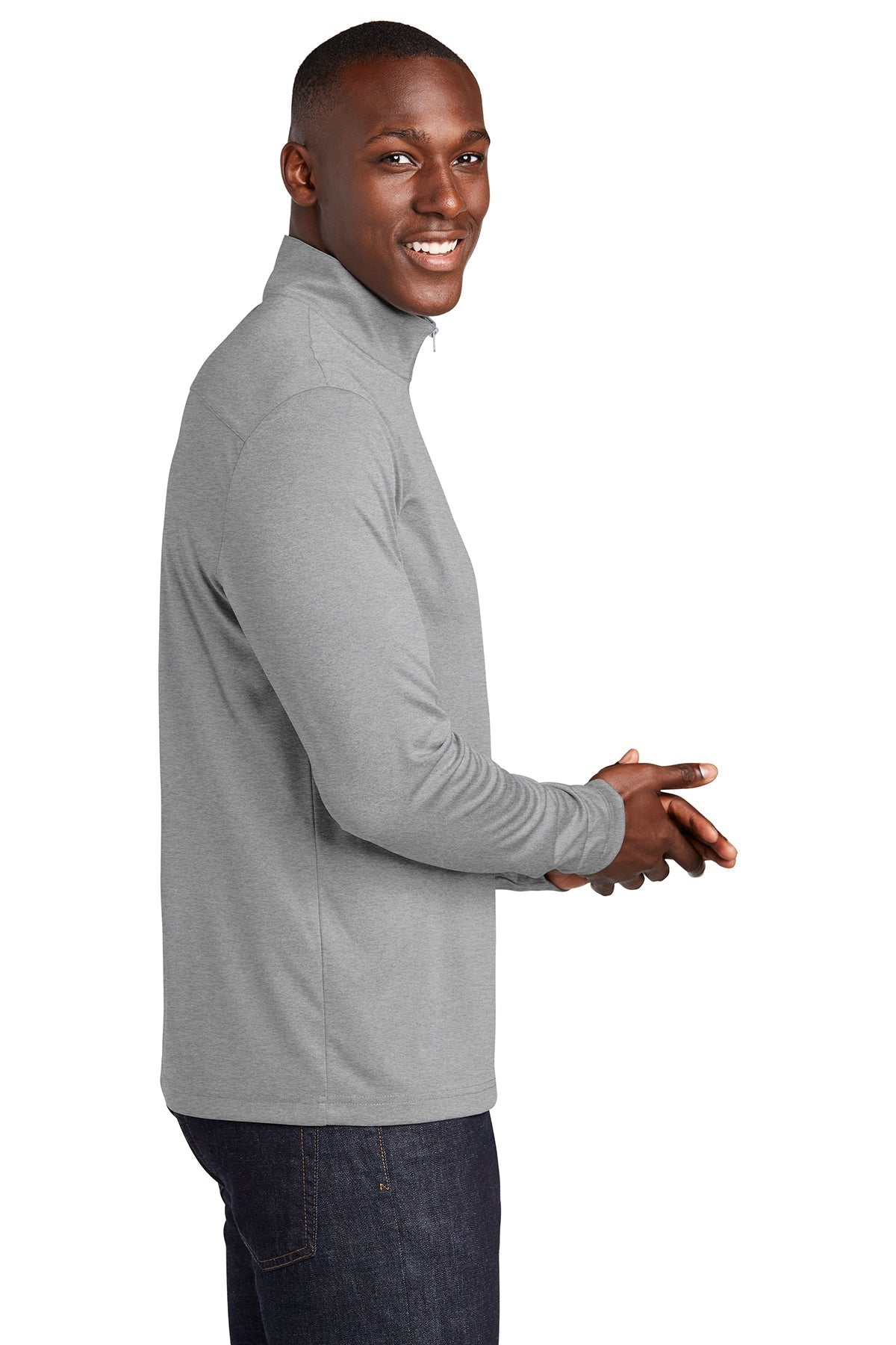 Sport-Tek Endeavor Customized 1/4-Zip Pullovers, Light Grey Heather [MTAC]