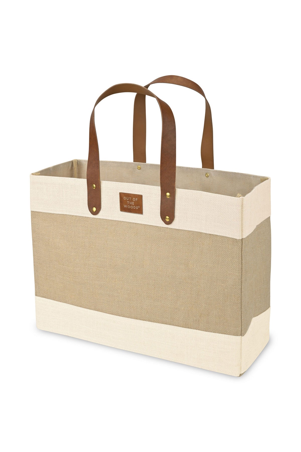Out of the Woods Jute Market Custom Totes, Natural