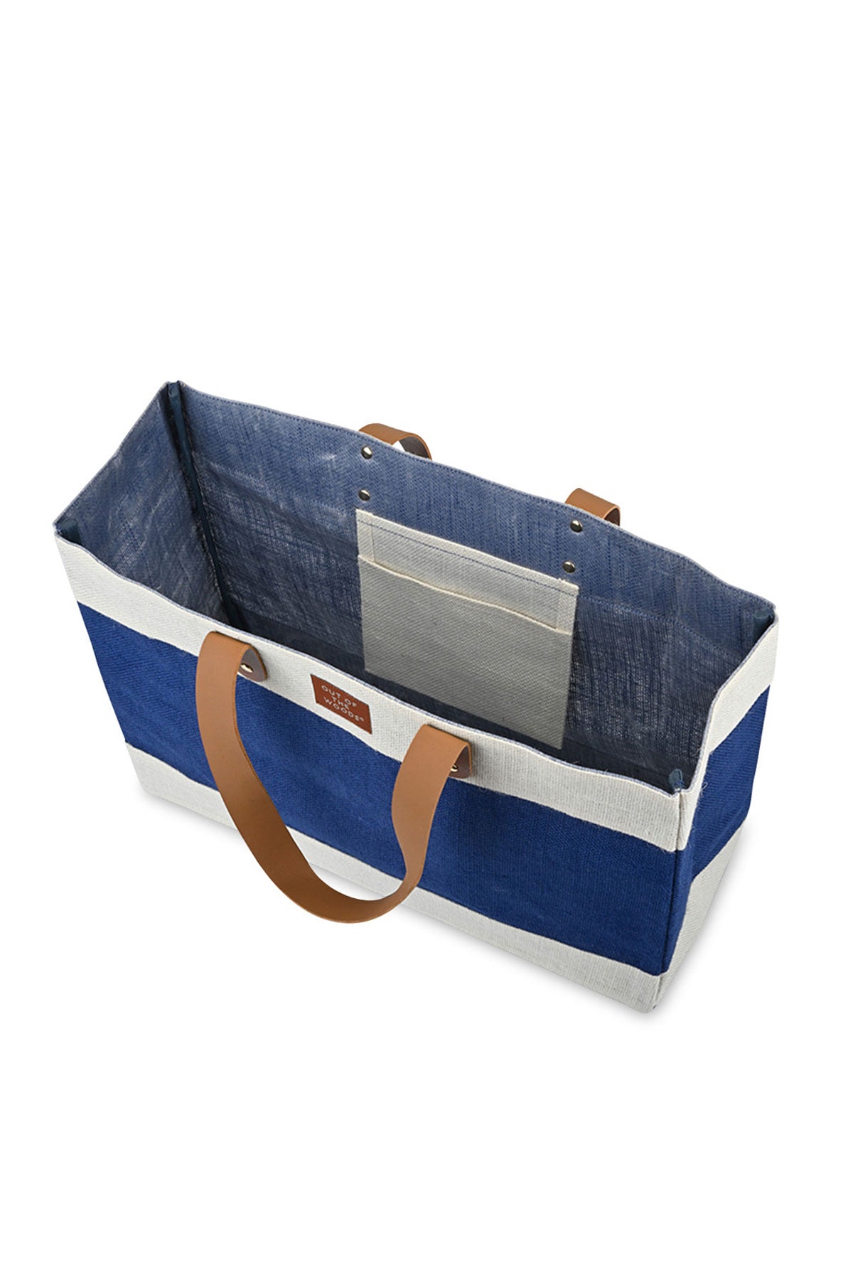 Out of the Woods Jute Market Custom Totes, Navy Blue