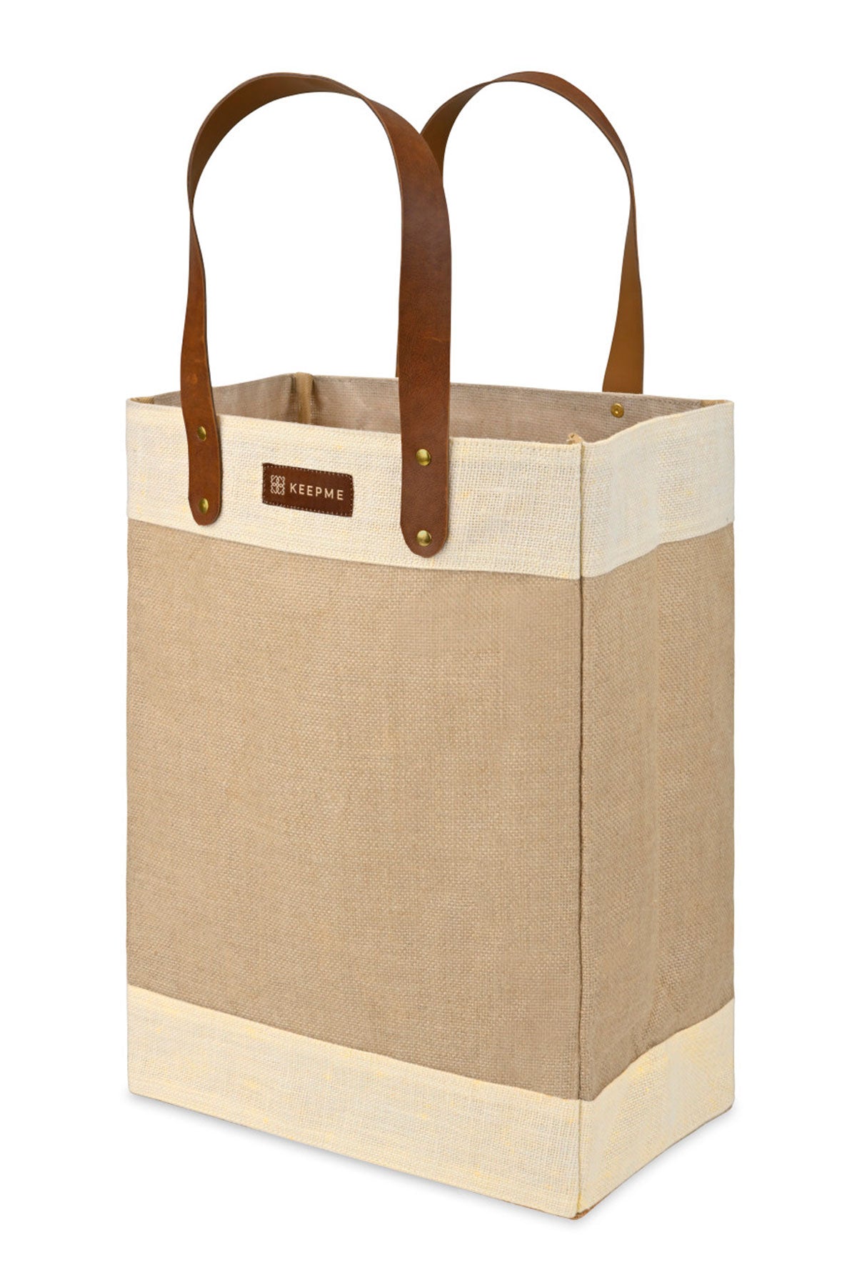 Out of the Woods Jute Tall Custom Totes, Natural