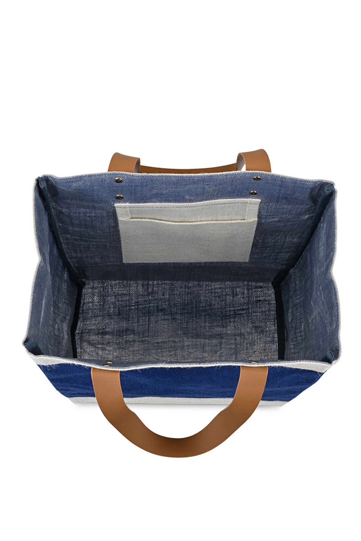 Out of the Woods Jute Tall Custom Totes, Navy Blue