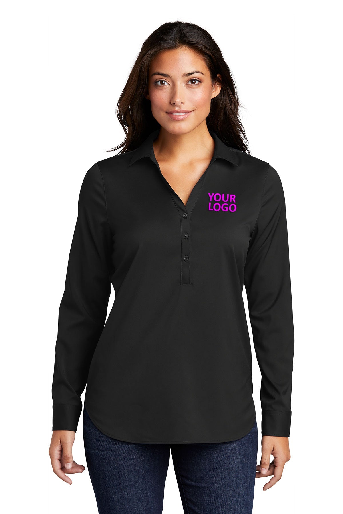 Port Authority Ladies City Stretch Customized Tunics, Black [Orpical Technology Solutions]