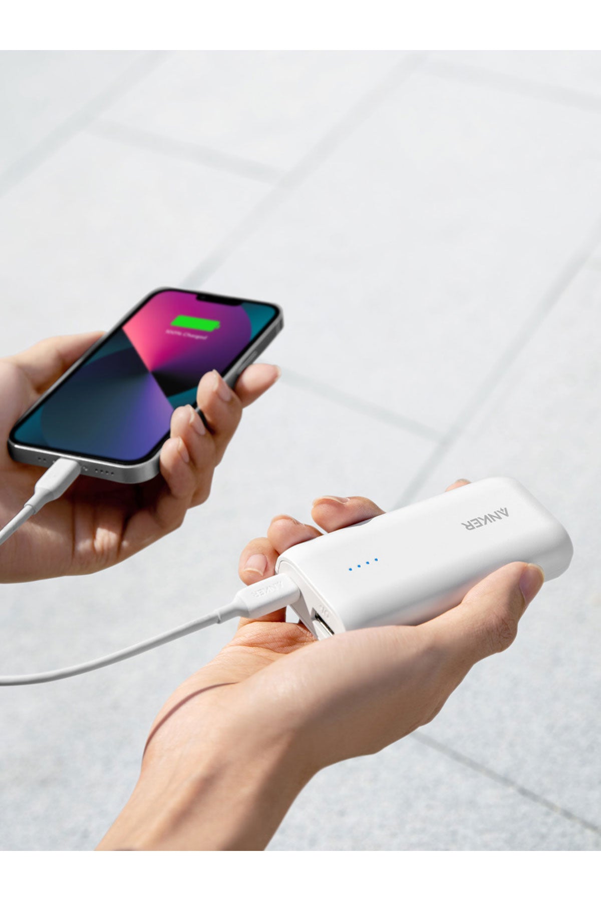 Anker 321 PowerCore 5k Custom Power Banks, White [Horizontal]