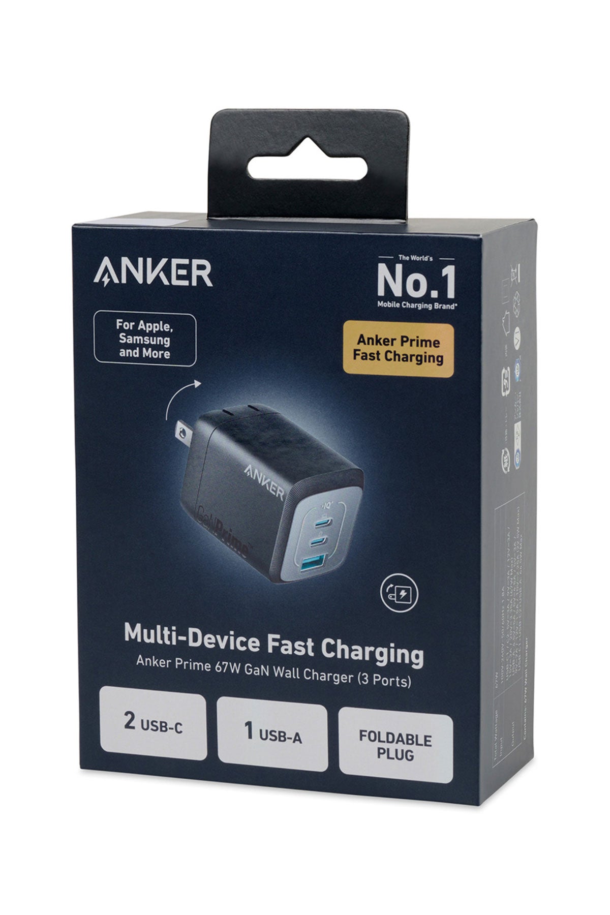 Anker Prime 67W GaN Wall Custom Chargers, Black
