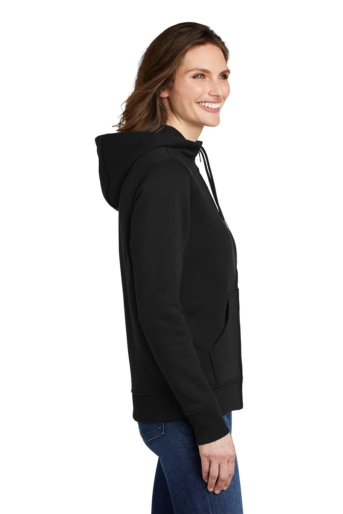 Carhartt Womens Clarksburg Full-Zip Custom Hoodies, Black [Milford Mining Company Utah]